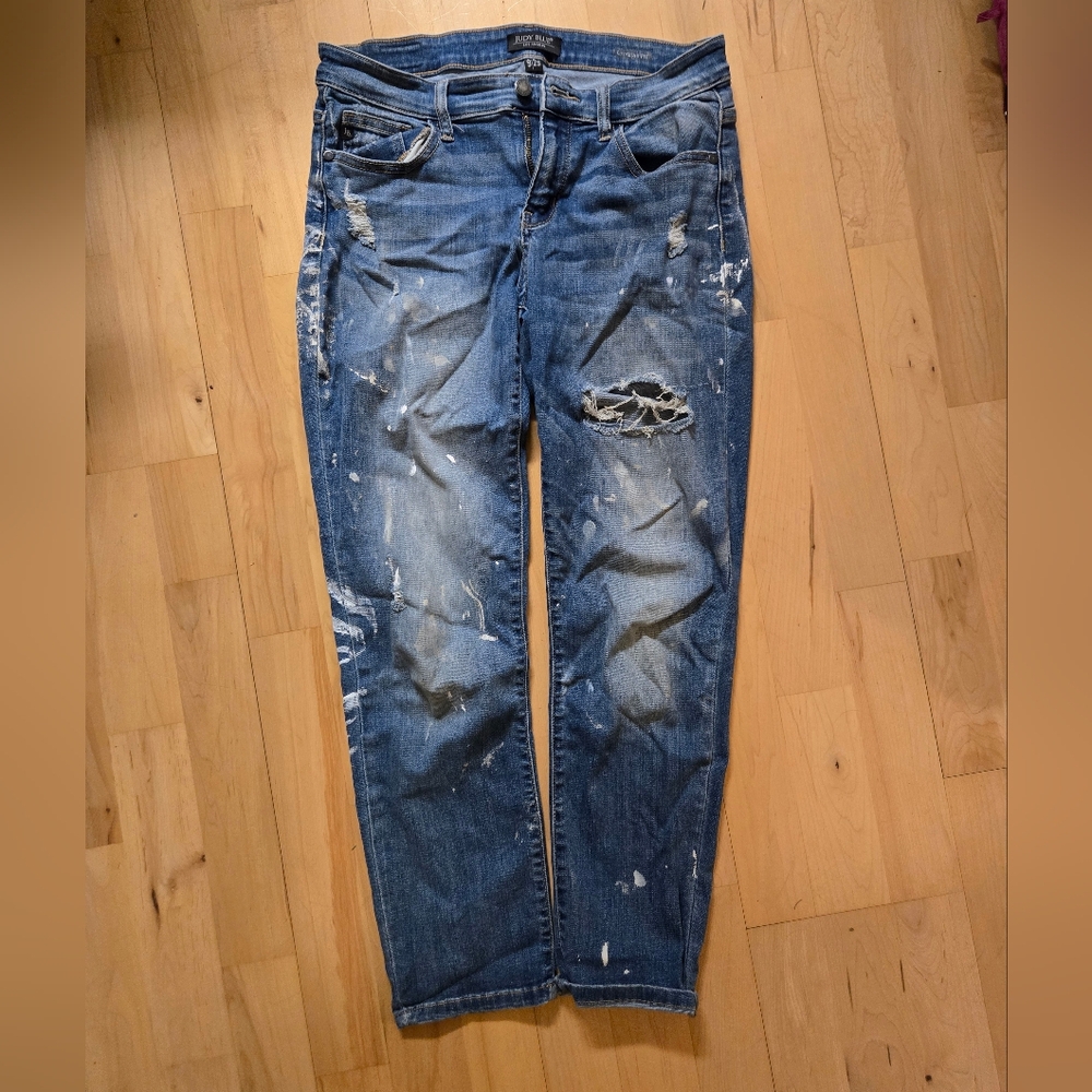 Judy Blue boyfriend fit paint splatter jean